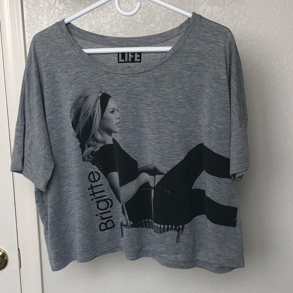 life Tops - Life Brigitte Bardot crop tee,shirt